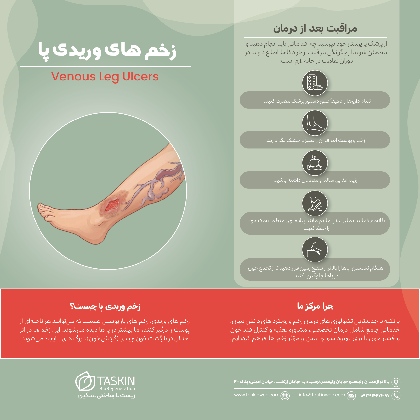 زخمهای ناشی از نارسایی وریدهای پا